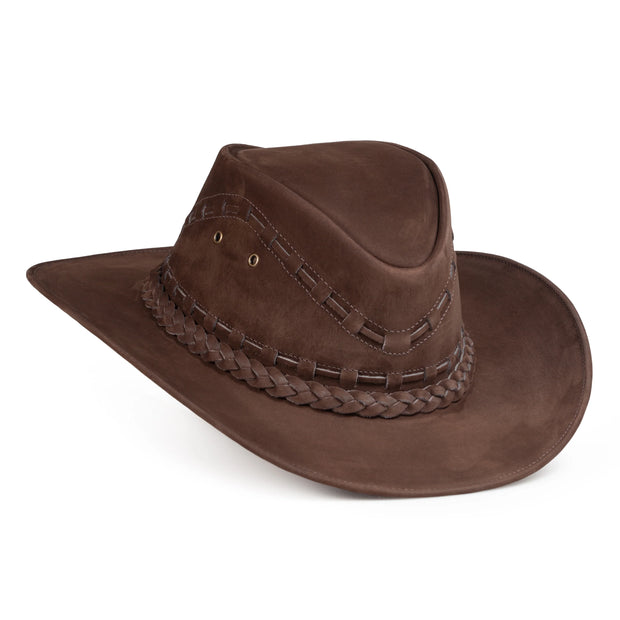 Brunello’s Leather Hat in Coffee Brown