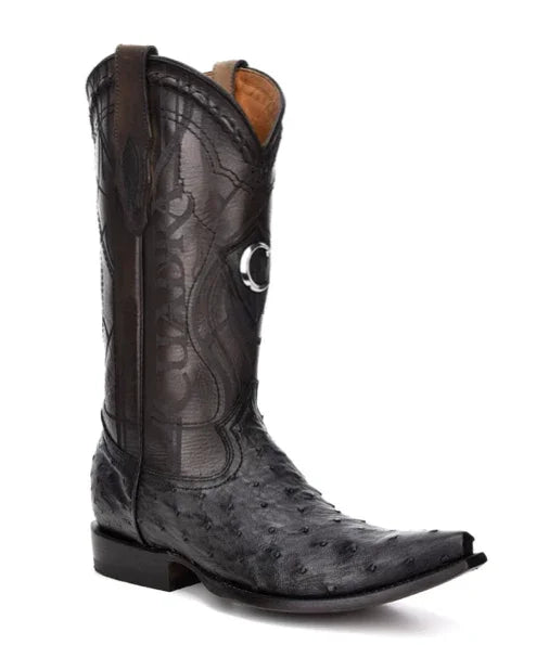 Cuadra Mens Genuine Ostrich Boots Black