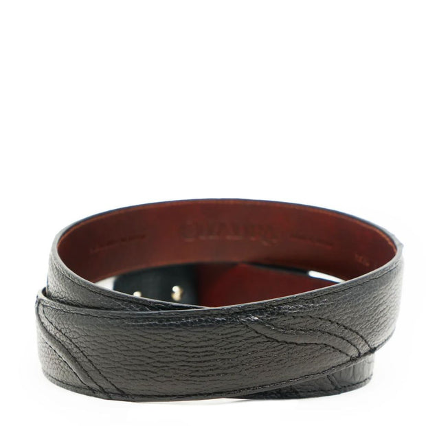 Cuadra Mens Black Cayman Leather Belt - BC281