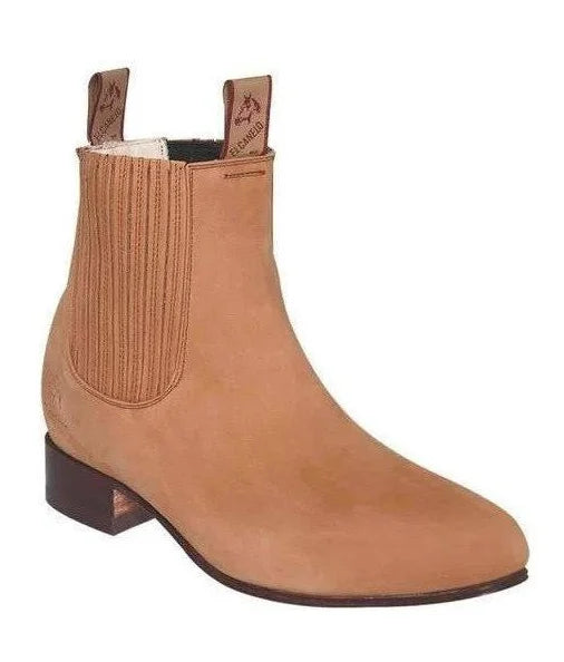 El Canelo Mens Botin Charro Pelo de Camello Suede