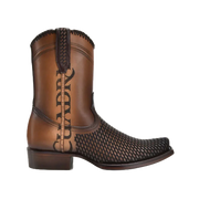 Cuadra Men's Denver Brown Laser & Woven Narrow Square Toe Boots CU817