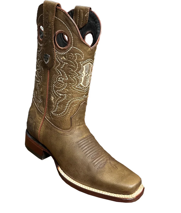 Wild West Boots Mens Honey Leather Square Toe Boots 818