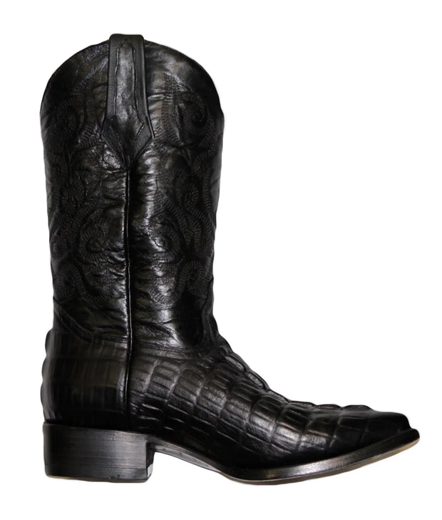 Potrero Mens Boots Crocodile Print Black