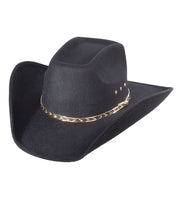 Western Express Adult Black Faux Felt 8 Second Elastic