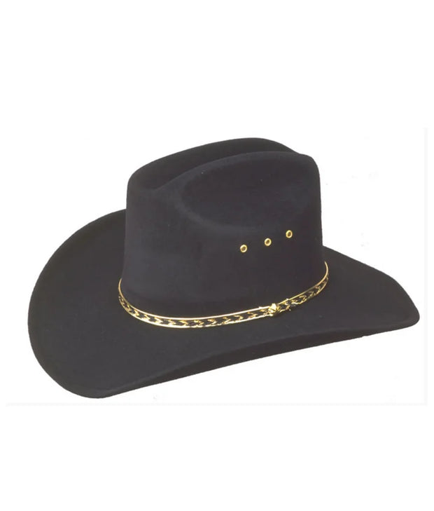 Western Express Black Faux Felt Cowboy Elastic Band