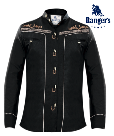 Camisa Charra Ranger's 030CA01 Color Negro