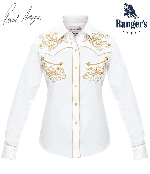 Camisa Vaquera  Color Blanca para Dama Rafael Amaya Western Style 043DA01