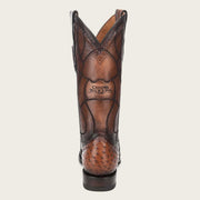 Cuadra Mens chestnut brown dress cowboy ostrich leather boots 2C1NA1