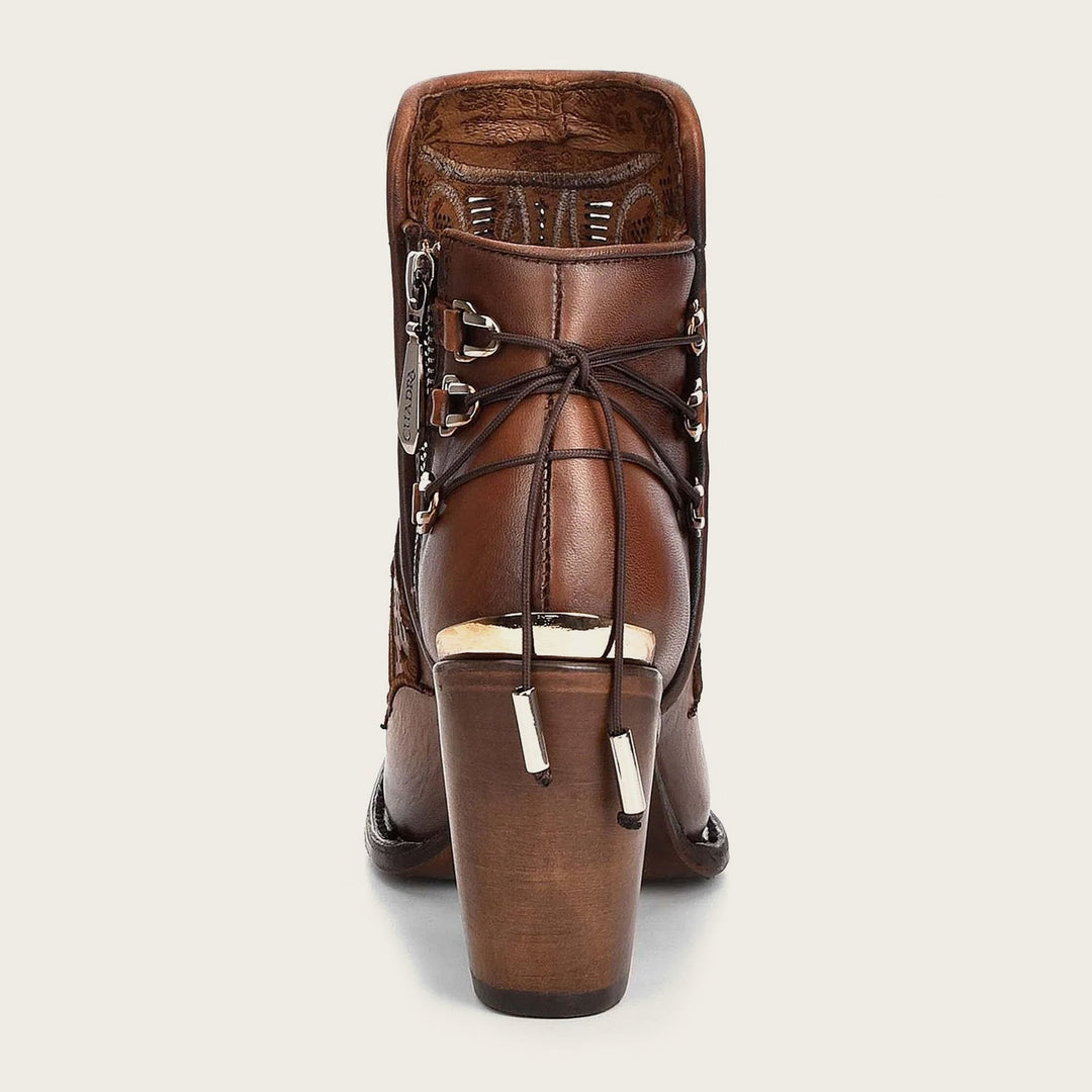 Cuadra Womens chestnut summer fashion cowboy leather ankle