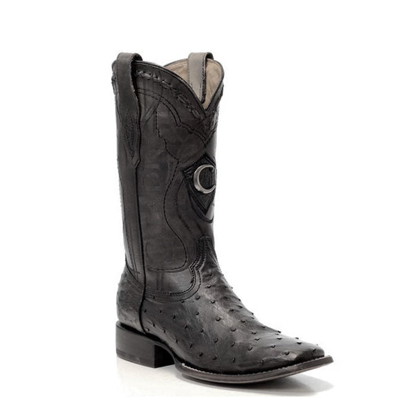 Black ostrich skin clearance boots