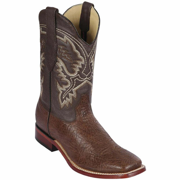 Bull Shoulder Grasso Wide Square Toe Boot by Los Altos Boots in Honey