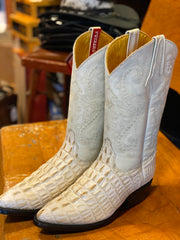 Potrero Boots Crocodile Print Bone