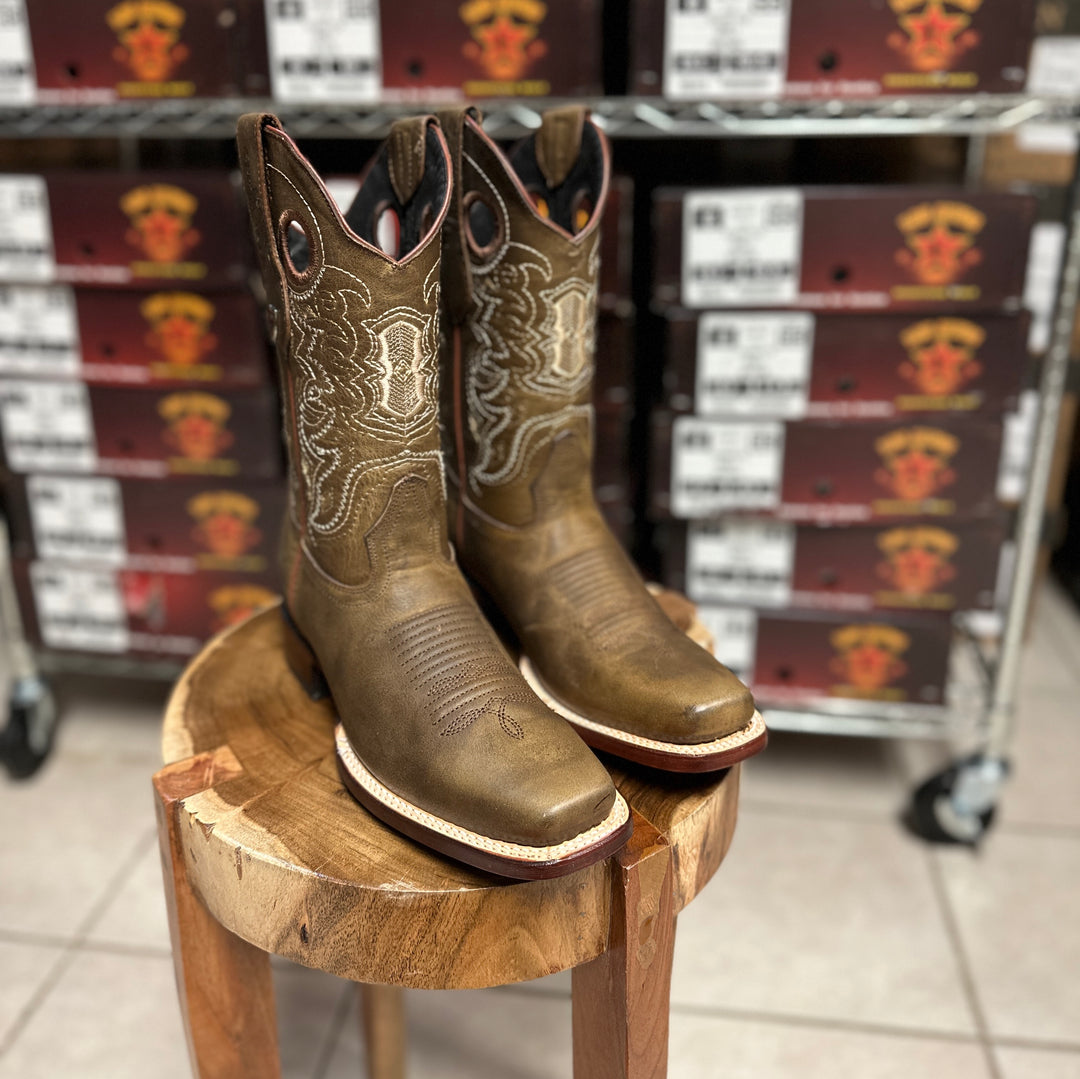 Wild West Boots Mens Honey Leather Square Toe Boots 818 – The