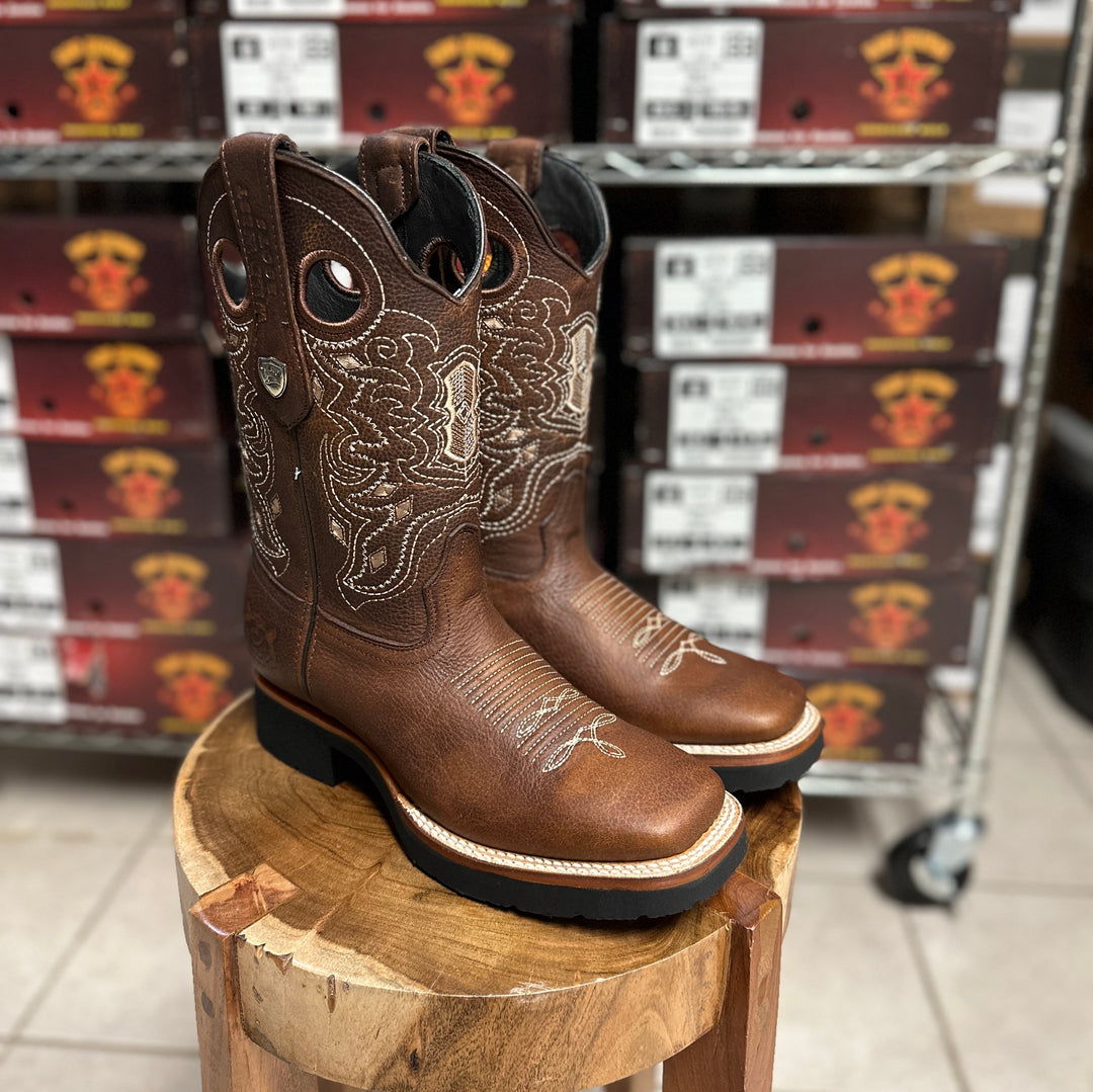 Wild West Boots Mans Rage Leather Boots Ranch Square Toe Eve Sole