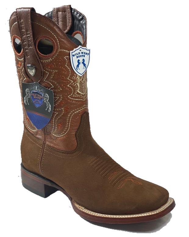 Wild West Boots Men's 28246350 Nobuck Chedron Wide Square Toe
