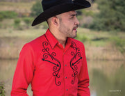 Camisa Vaquera Caballero 118CA01 Color Rojo