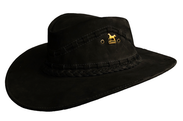 Brunello’s Leather Hat in Black