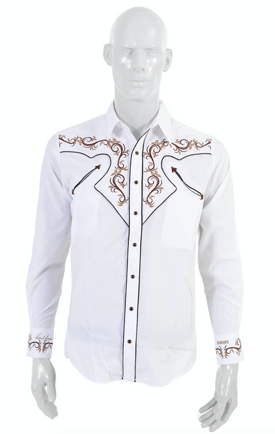 RAFAEL AMAYA WESTERN SHIRT WHITE – The Little Ranch