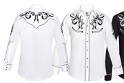Rangers Western Style Shirt Jinete 103CA01 White