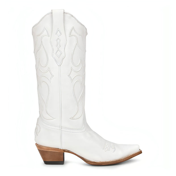 CORRAL WOMEN'S EMBROIDERED TALL WESTERN BOOTS - SNIP TOE WHITE
